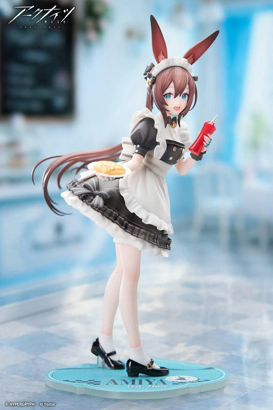 Arknights Limepie Amiya Tea Time 1/8 scale figure wearing a maid outfit and holding a dessert and ketchup bottle