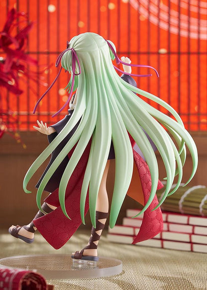 Senkoi Manbana POP UP PARADE Murasame L Size Figure featuring Murasame with long mint-green hair, kimono-style outfit, flowing sleeves, and butterfly hair accessory.