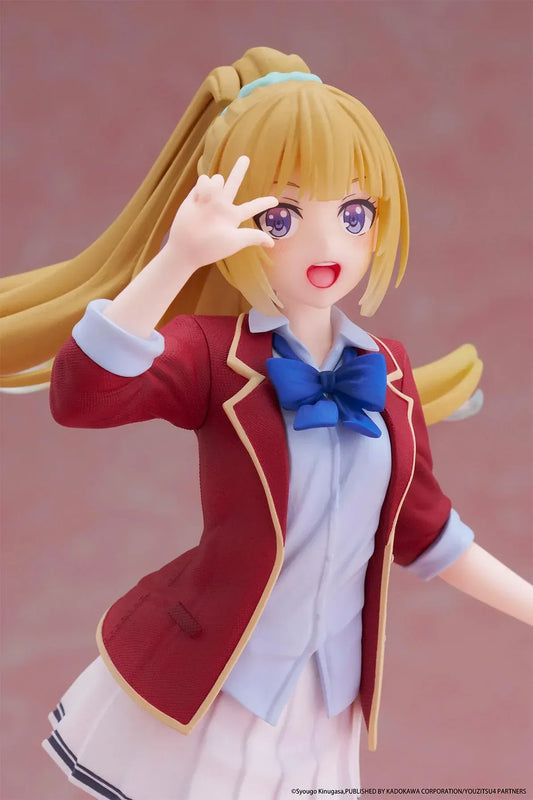 Classroom of the Elite Kei Karuizawa School Uniform Ver Coreful Figure reissue with red blazer, blue bow, and dynamic pose