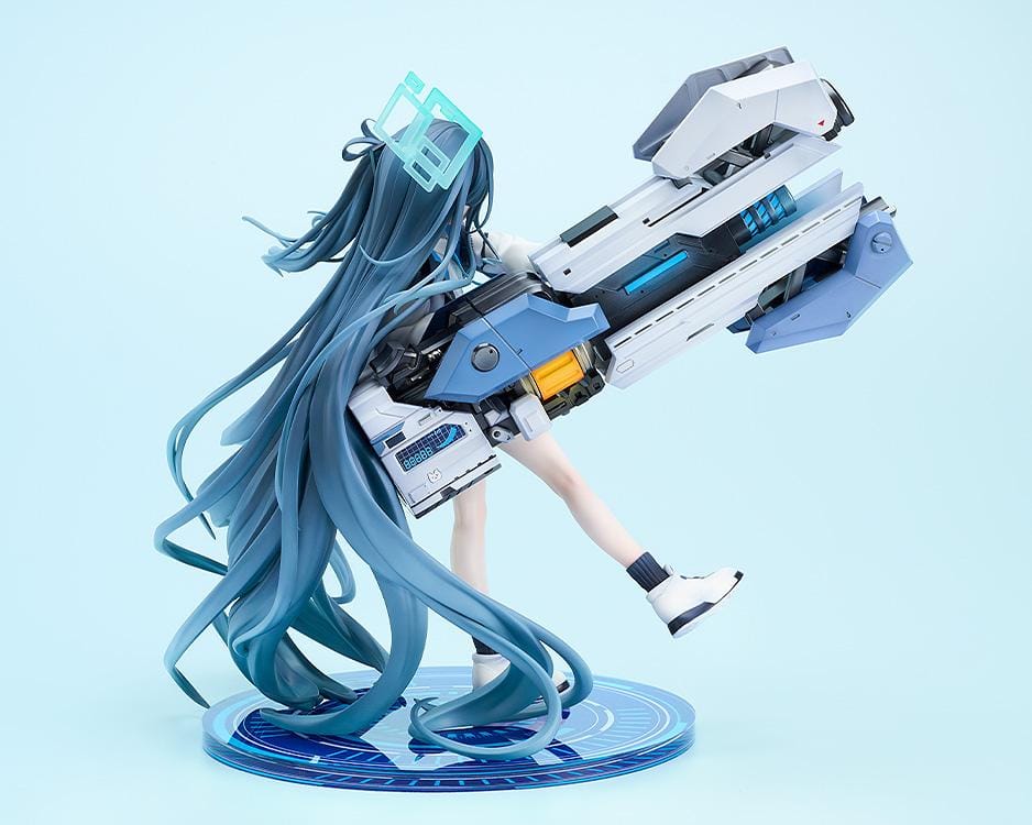 Blue Archive Aris Awaken Supernova 1/7 Scale Figure with futuristic weapon, blue hair, halo, and dynamic action pose