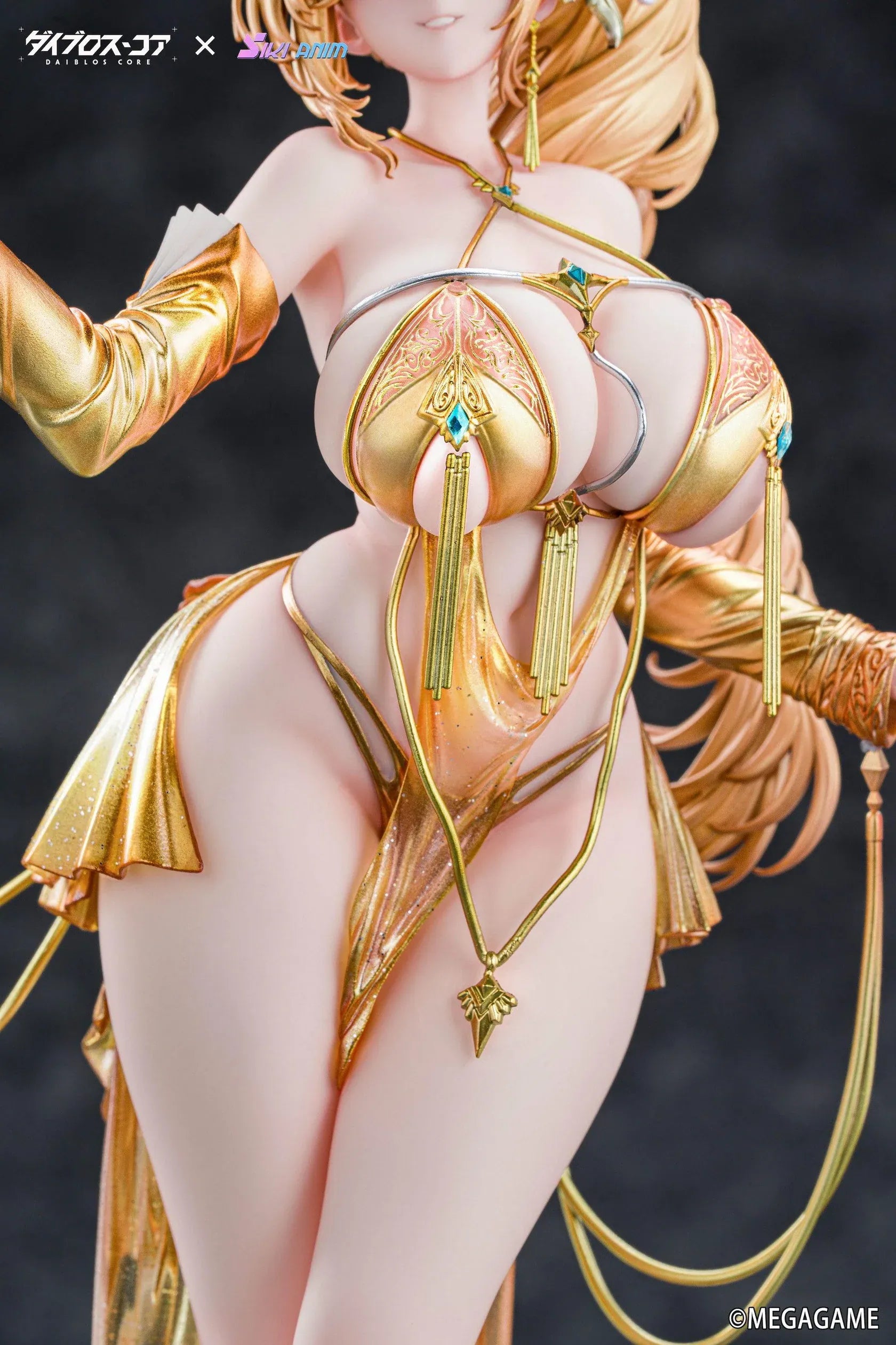 Daiblos Core Lobera Hot Passion Night Ver. 1/6 Scale Figure wearing an ornate gold outfit with jeweled accessories and decorative staff