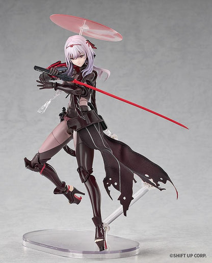 GODDESS OF VICTORY NIKKE Hyper Body Scarlet Black Shadow Figure featuring black and red armor, circular headpiece, and large red sword