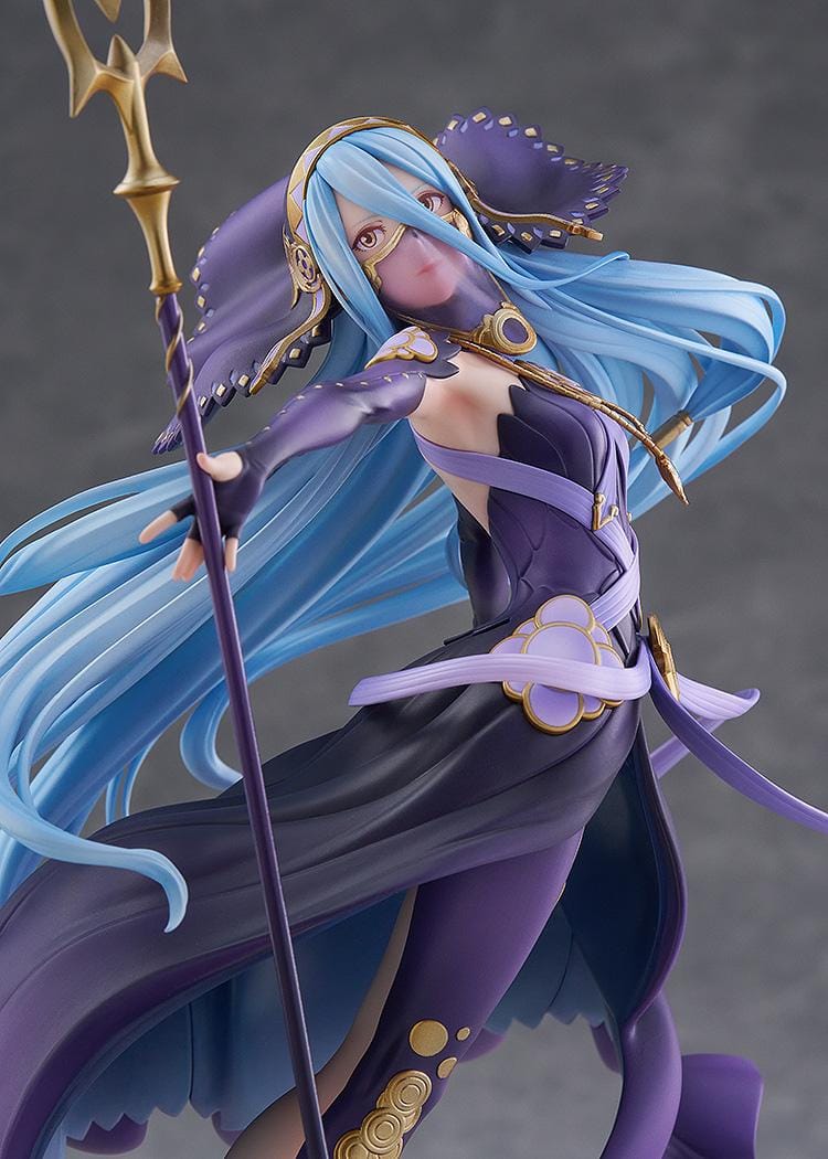 Fire Emblem Azura Dark Songstress 1/7 scale figure with flowing blue hair and ornate staff on water base