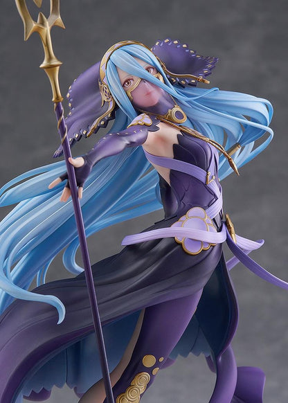 Fire Emblem Azura Dark Songstress 1/7 scale figure with flowing blue hair and ornate staff on water base