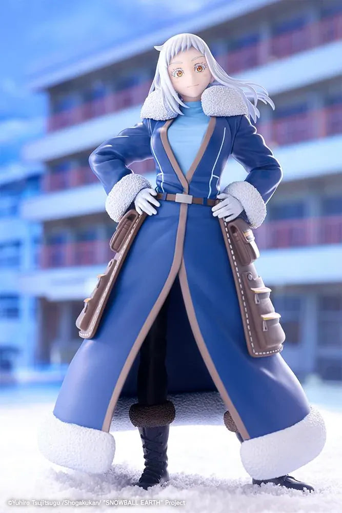 Ao Nogi figure standing with hands on hips on a black base, wearing a long navy coat with white trim and brown utility pockets.