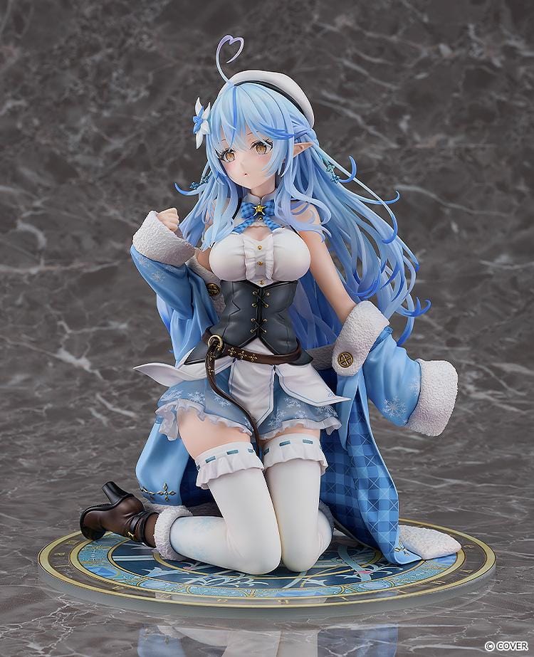 Hololive Yukihana Lamy 1/6 scale figure kneeling with long blue hair and winter themed outfit