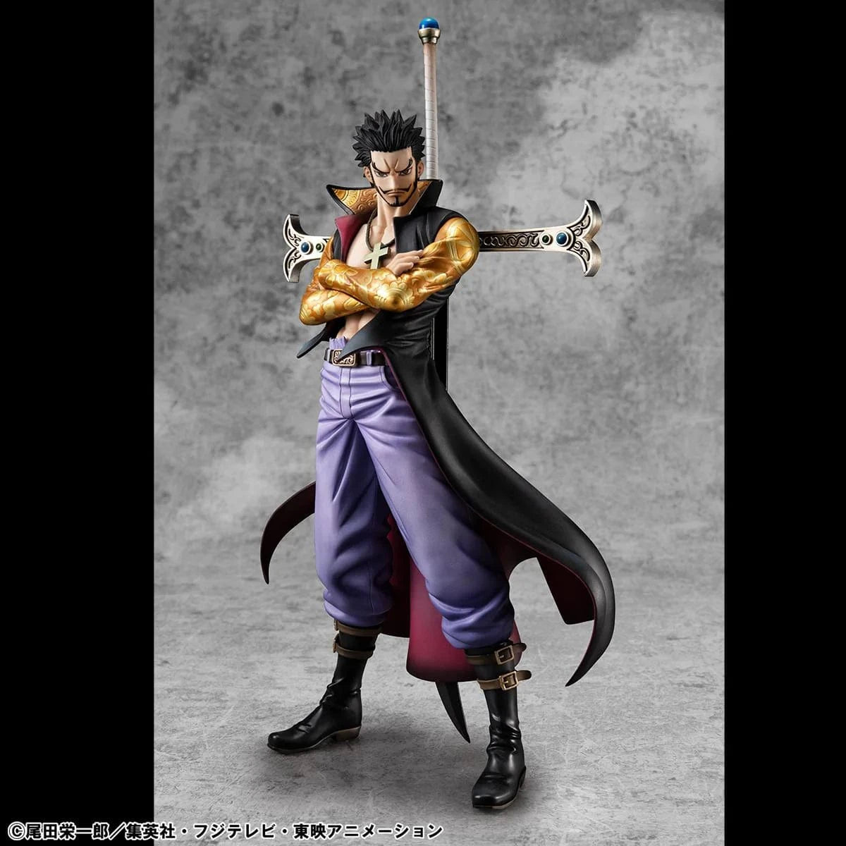 One Piece Portrait of Pirates SA-Limited Dracule Mihawk Ver. R Figure standing with arms crossed and sword on back