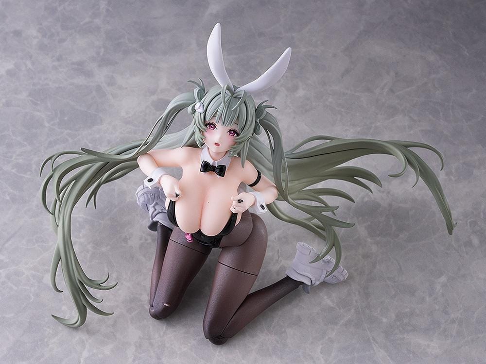 GODDESS OF VICTORY: NIKKE figma Soda Twinkling Bunny figure wearing a black bunny outfit and holding a weapon.