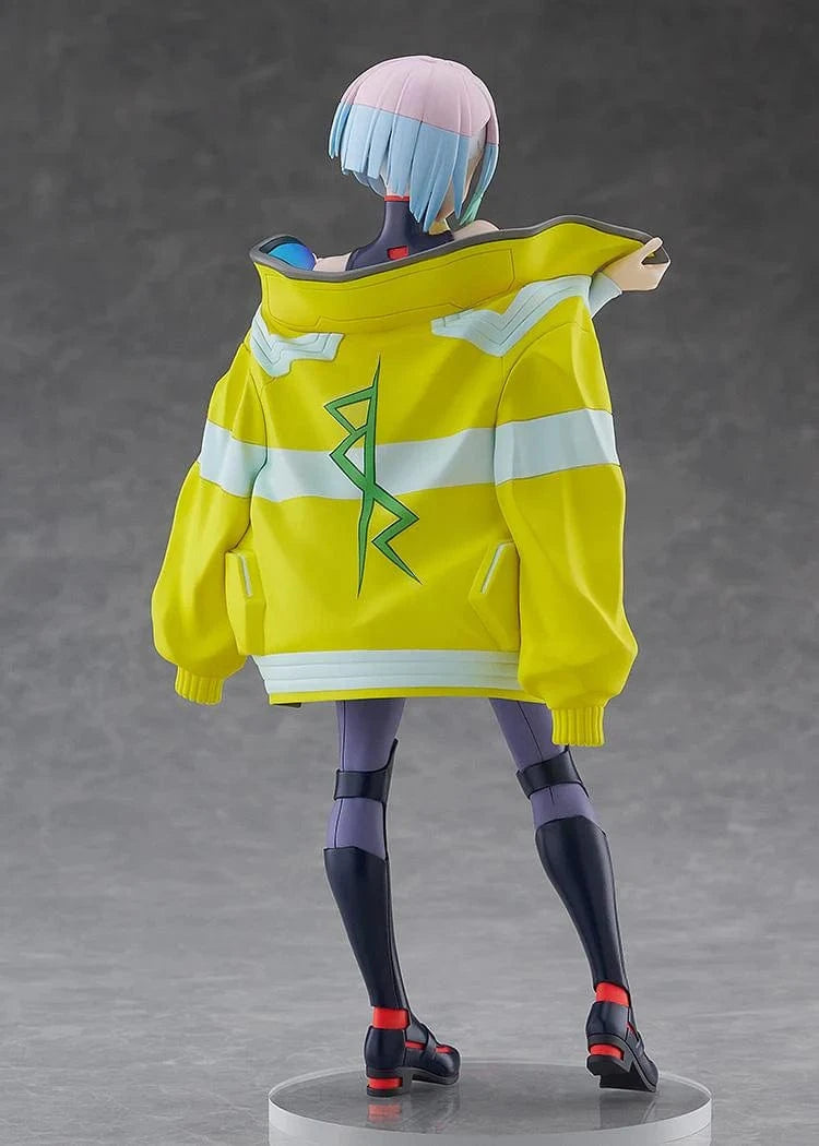 Cyberpunk: Edgerunners Pop Up Parade Lucy figure in bodysuit with yellow jacket and pastel hair
