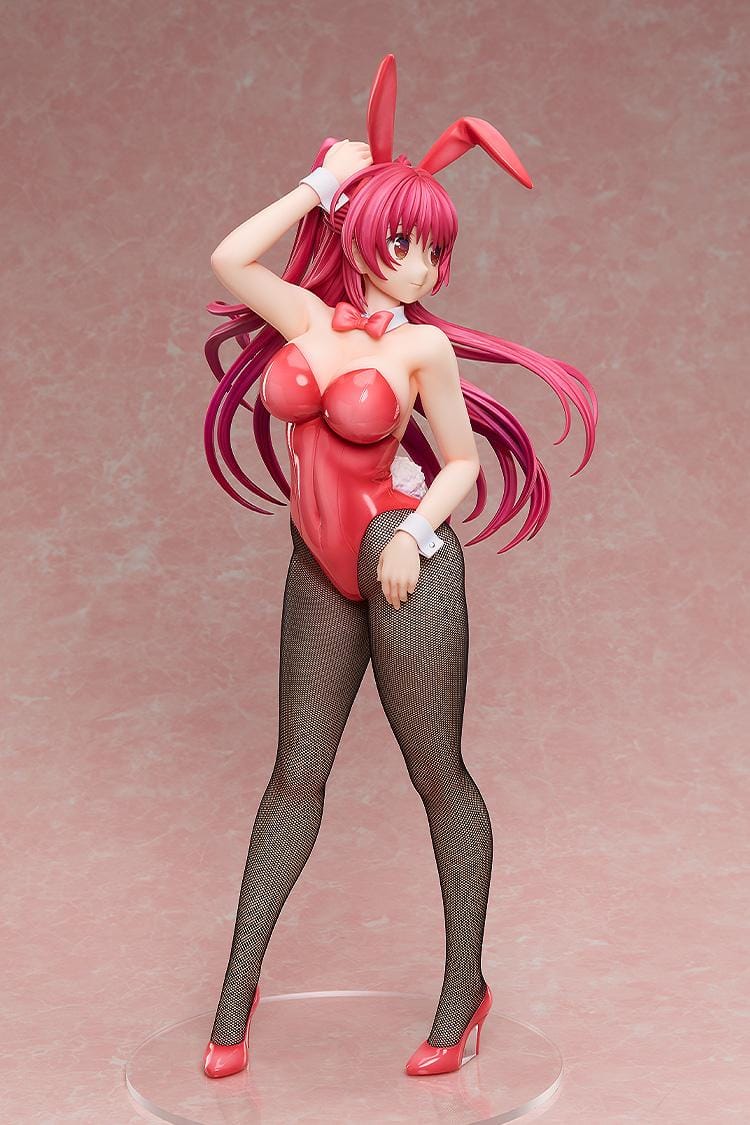 To Heart 2 Tamaki Kousaka Bunny Ver. 1/4 Scale Figure featuring Tamaki with long red hair, glossy red bunny outfit, bunny ears, fishnet-style tights, and red heels.