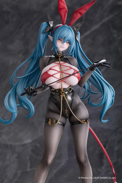 Azur Lane Regensburg The Dark Dragon’s Dungeon 1/6 scale figure with black bodysuit, red accents, and flowing teal twin-tails
