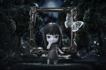 Junji Ito Maniac Nendoroid Tomie chibi horror figure with long black hair and monochrome dress