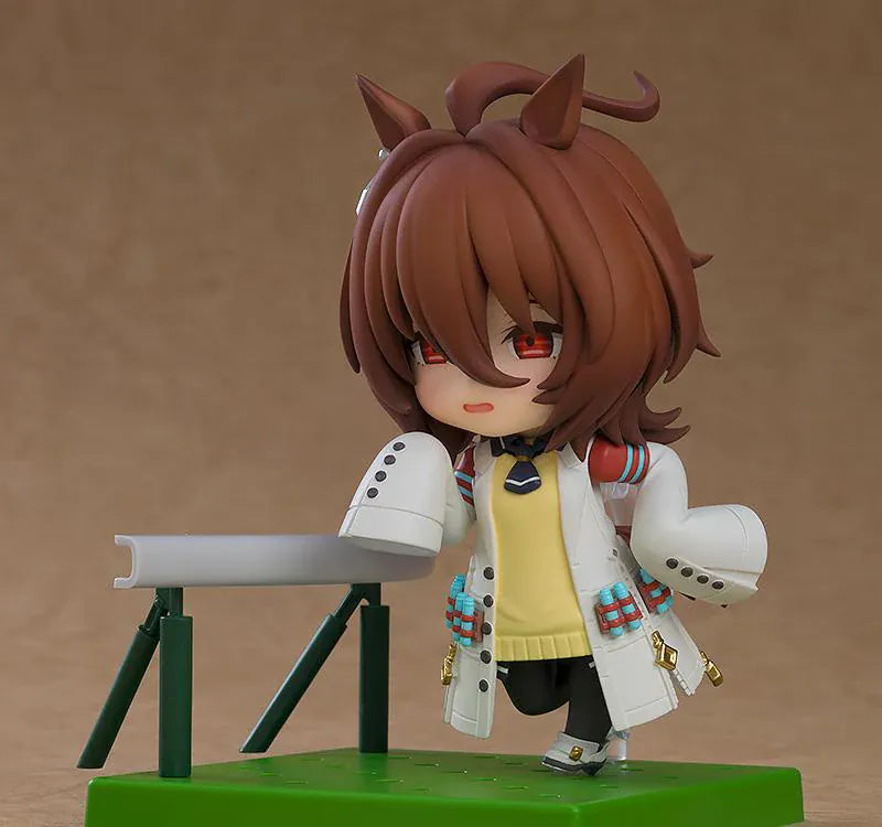 Agnes Tachyon Nendoroid figure from Uma Musume Pretty Derby wearing lab coat with chibi design