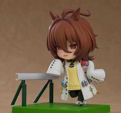 Agnes Tachyon Nendoroid figure from Uma Musume Pretty Derby wearing lab coat with chibi design