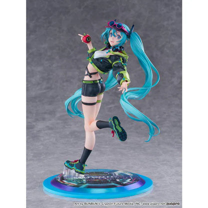 Vocaloid Hatsune Miku Digital Stars 2024 Ver. 1/7 Scale Figure in green and black streetwear with twin-tails and headphones