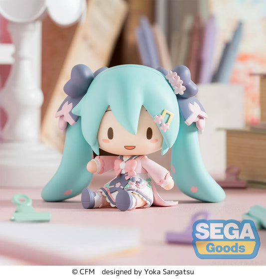 Hatsune Miku Fuwa Petit chibi figure in pastel school outfit sitting pose