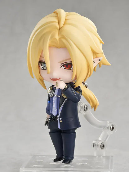 Zenless Zone Zero Nendoroid Hugo Vlad wearing fedora and suit with heterochromatic eyes in chibi style