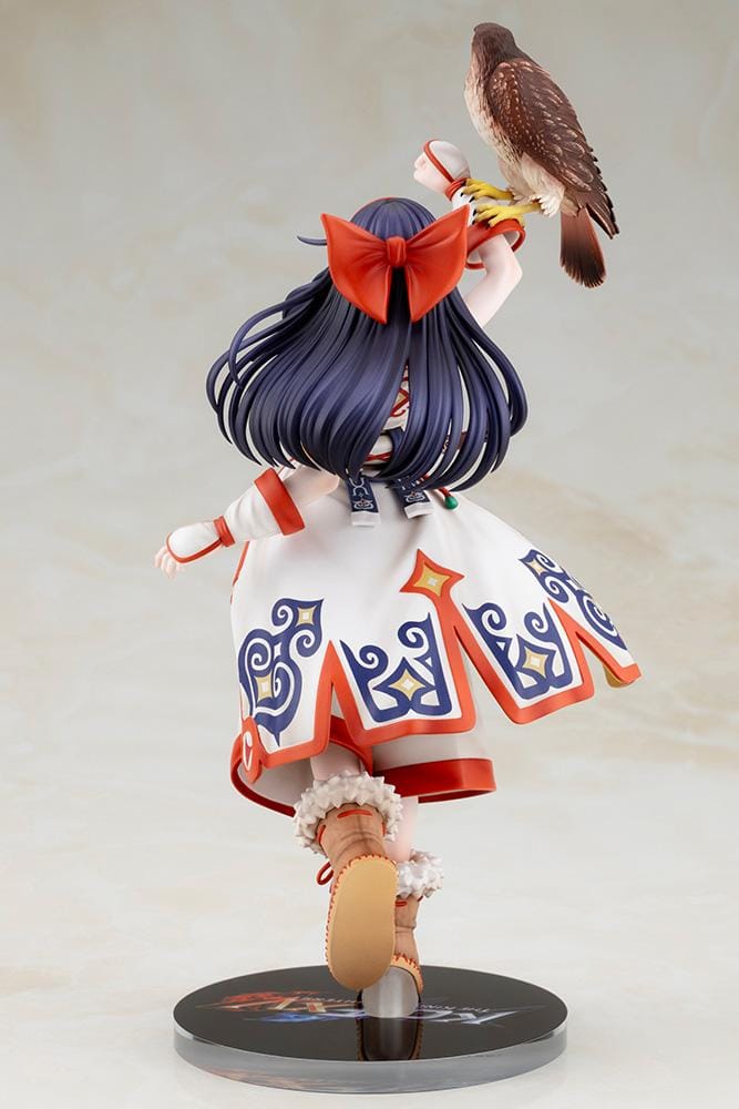 The King of Fighters XV Nakoruru 1/8 Scale Figure featuring Nakoruru in her signature outfit with long dark hair, hawk companion, and themed display base.
