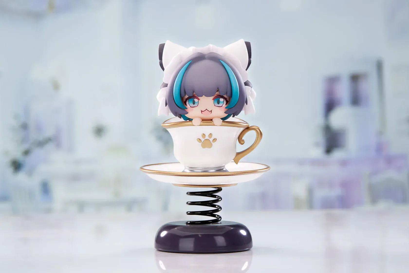 Azur Lane Cheshire Happy Shake non-scale chibi figure in teacup with spring wobble base