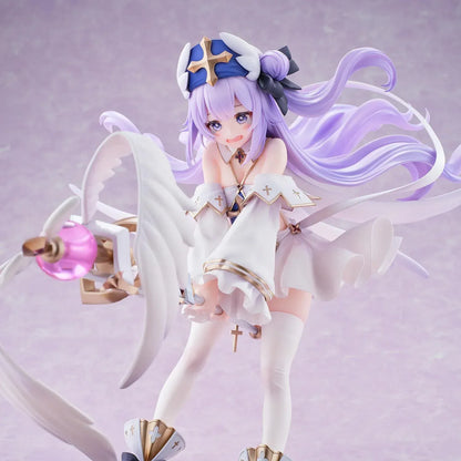 Unicorn White My Angel 1/6 scale figure from Azur Lane with angel wings, white dress, lavender hair, and staff accessory on display base