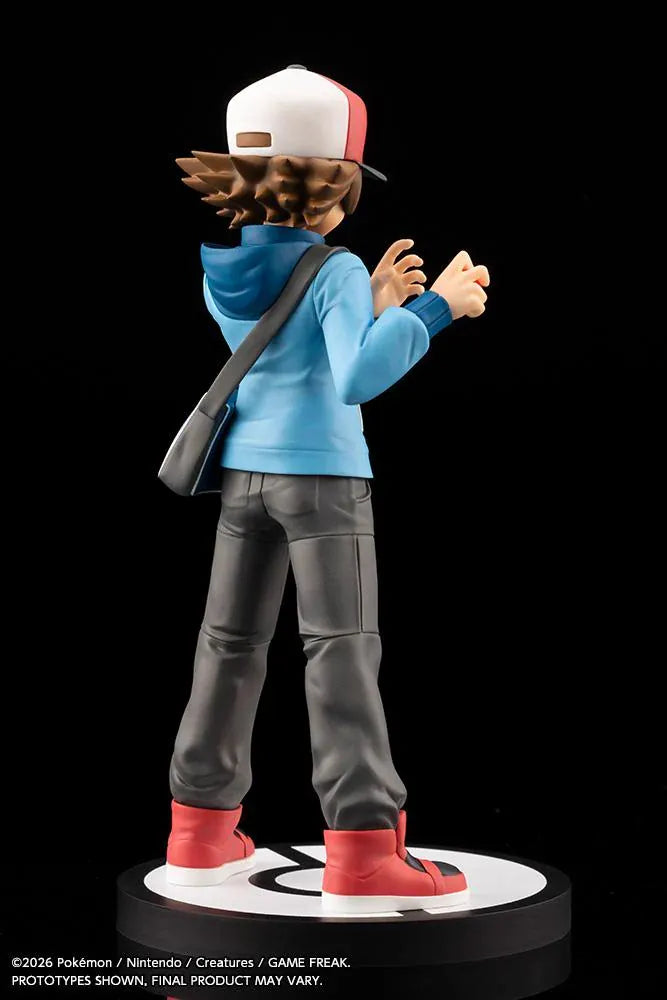 Pokemon ARTFX J Hilbert with Victini 1/8 scale figure featuring Hilbert holding a Poke Ball with Victini and flame effects