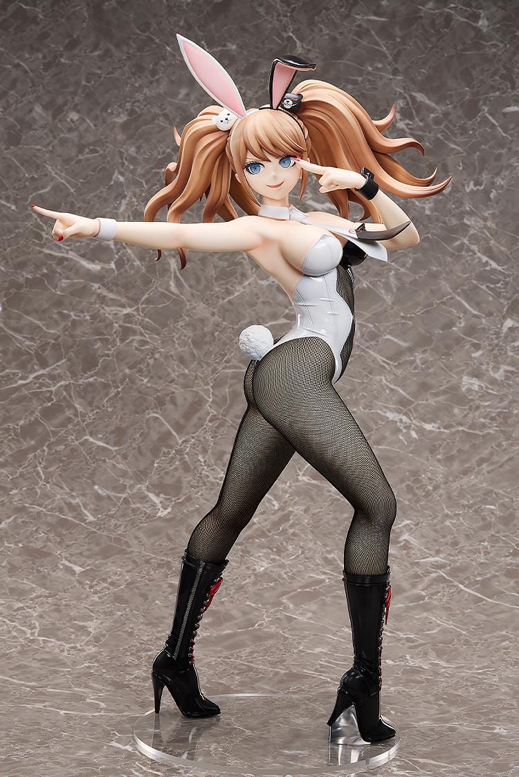 Danganronpa Trigger Happy Havoc B-Style Junko Enoshima Bunny Ver. 1/3 Scale Figure featuring Junko in a white bunny outfit with twin tails, bunny ears, fishnet-style tights, and black boots.