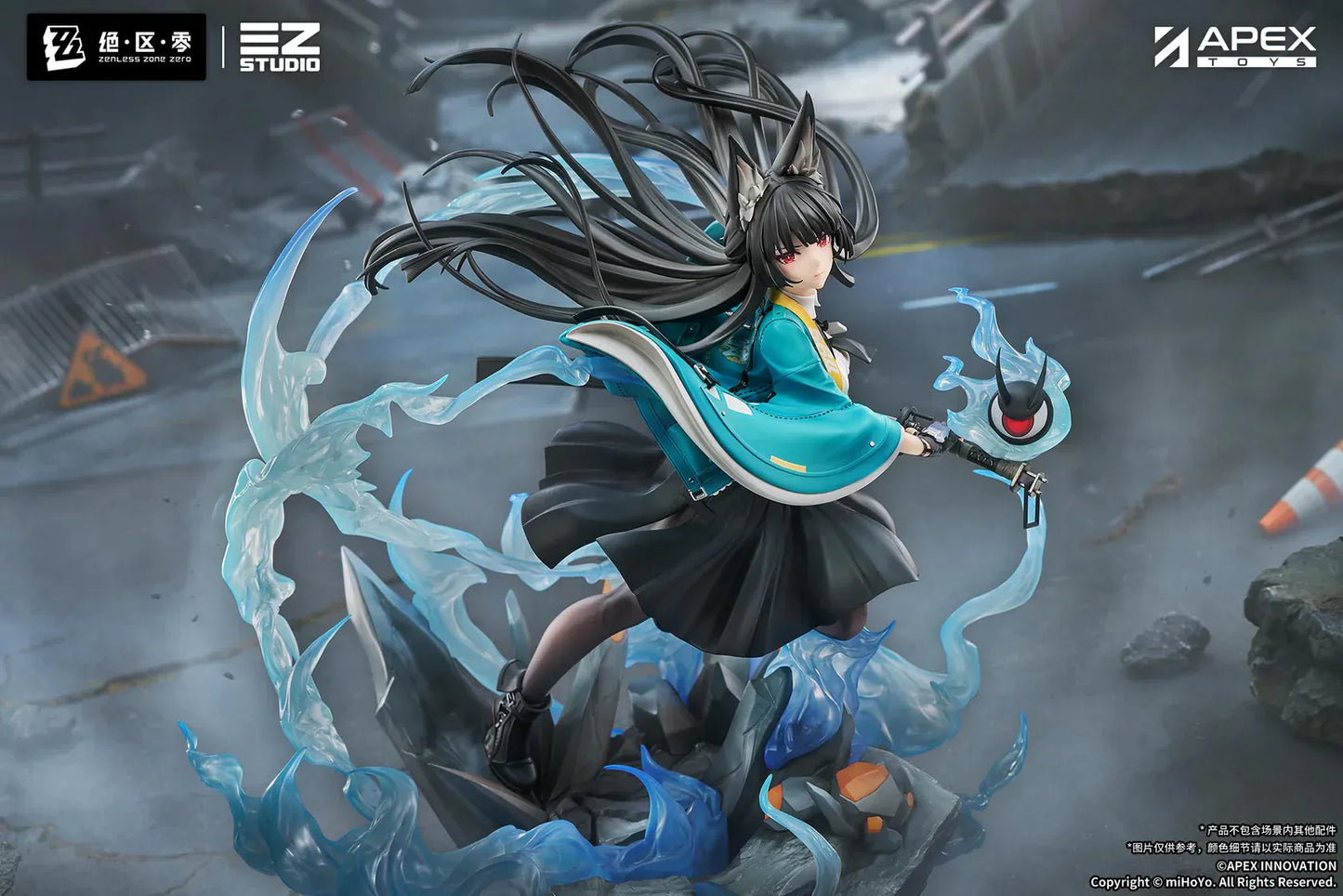 Zenless Zone Zero Miyabi Hoshimi Honed Blade of Reflection Ver 1/7 scale figure with blue energy effects and dynamic pose.