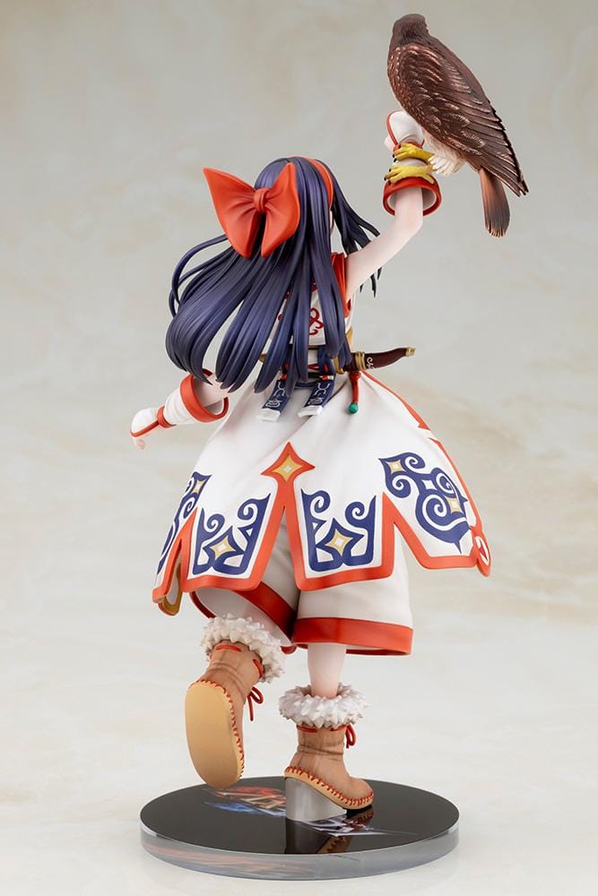 The King of Fighters XV Nakoruru 1/8 Scale Figure featuring Nakoruru in her signature outfit with long dark hair, hawk companion, and themed display base.