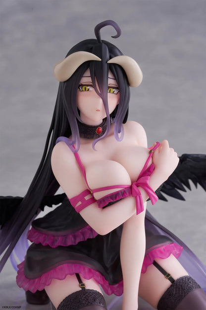 Albedo Negligee Desktop Cute Figure Overlord anime figure with wings and horns seated pose