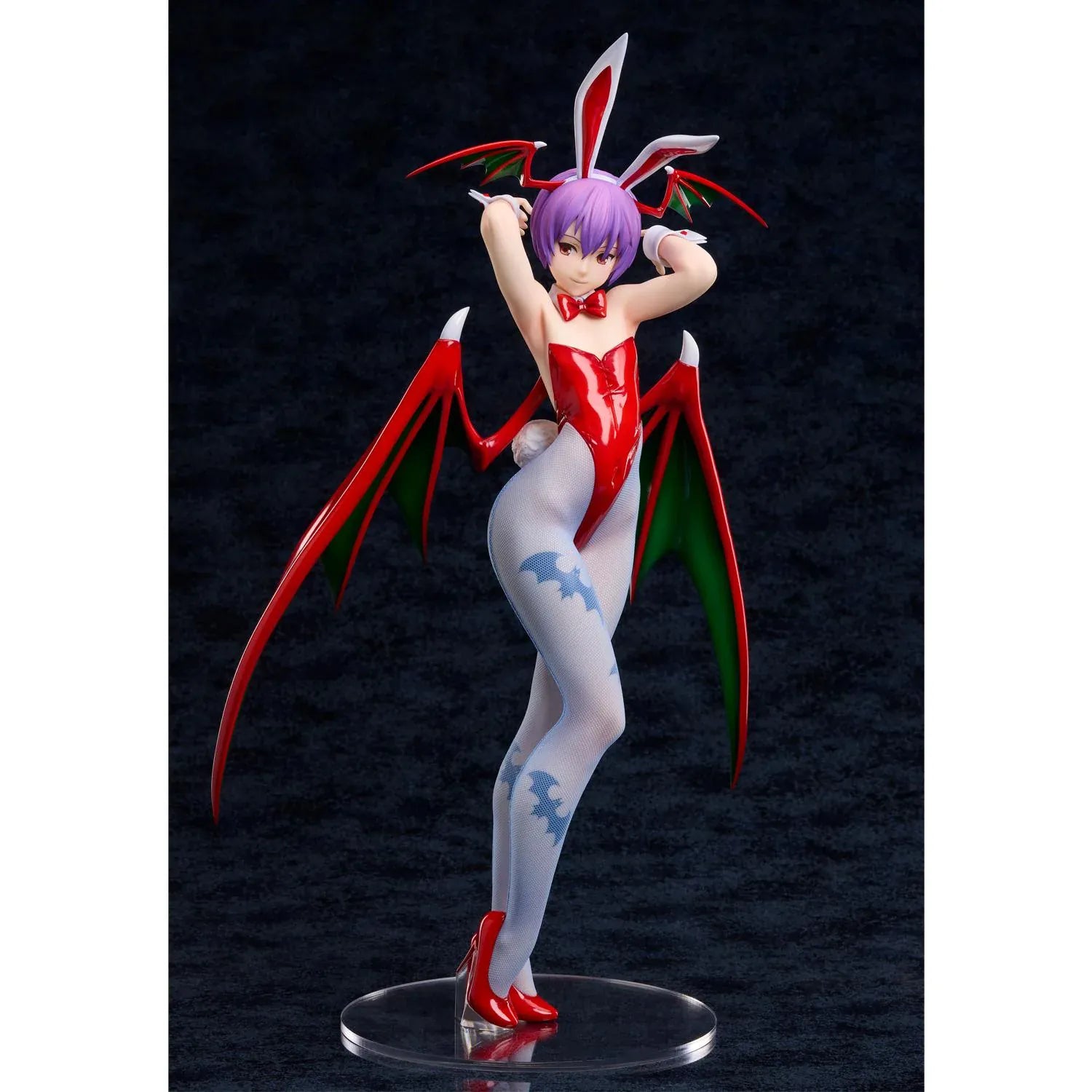 Darkstalkers Lilith Bunny Ver. 1/4 scale figure featuring a glossy bunny outfit, bat wings, and fishnet stockings