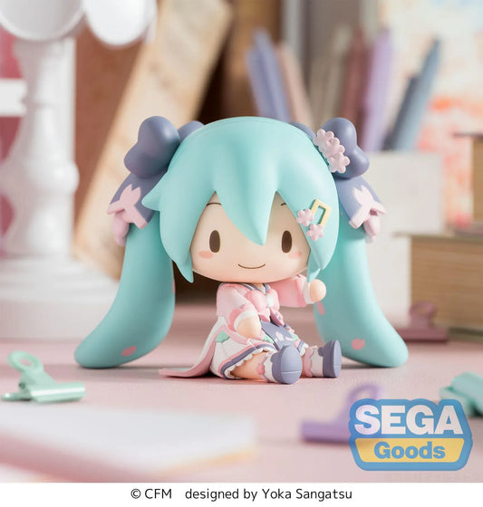 Hatsune Miku Fuwa Petit chibi figure in pastel school outfit sitting pose