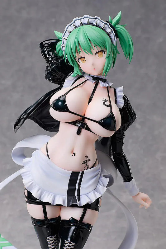 Hikage maid version 1/4 scale figure Senran Kagura anime collectible with black glossy outfit