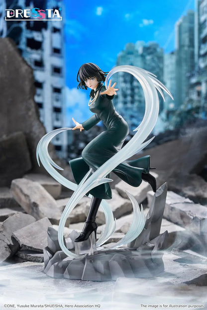 Hellish Blizzard Dressta figure in a flowing dark green dress surrounded by translucent psychic energy effects on a rocky base.