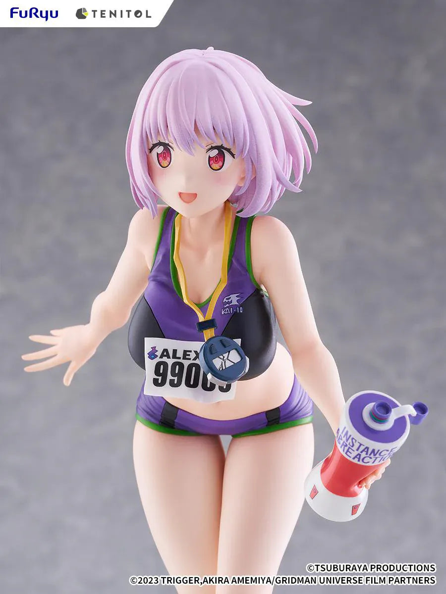 Gridman Universe Tenitol Tall Akane Shinjo Sportswear Ver. Figure in purple athletic outfit holding a water bottle