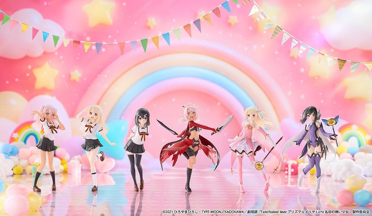 Fate kaleid liner Prisma Illya Licht The Nameless Girl CHILLfigg Set of 6 Figures featuring magical girl and school uniform designs
