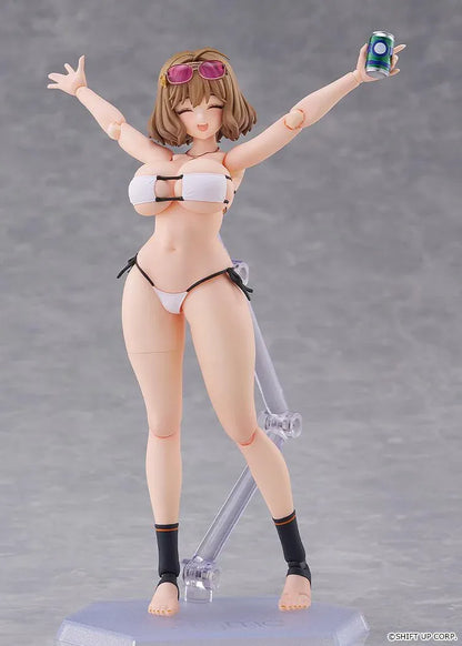 GODDESS OF VICTORY NIKKE figma Anis Sparkling Summer figure wearing swimsuit and yellow jacket with colorful water gun