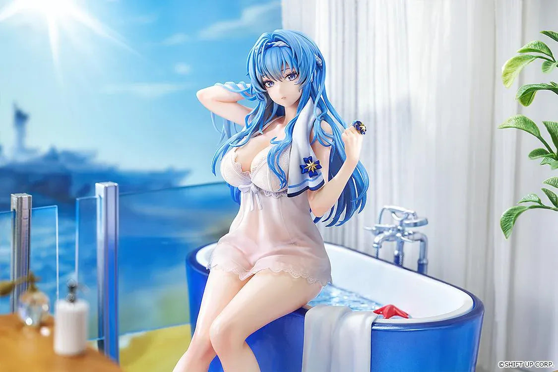 GODDESS OF VICTORY NIKKE Helm Post-Shower Moment 1/7 scale figure featuring Helm seated on a bathtub in sheer nightwear