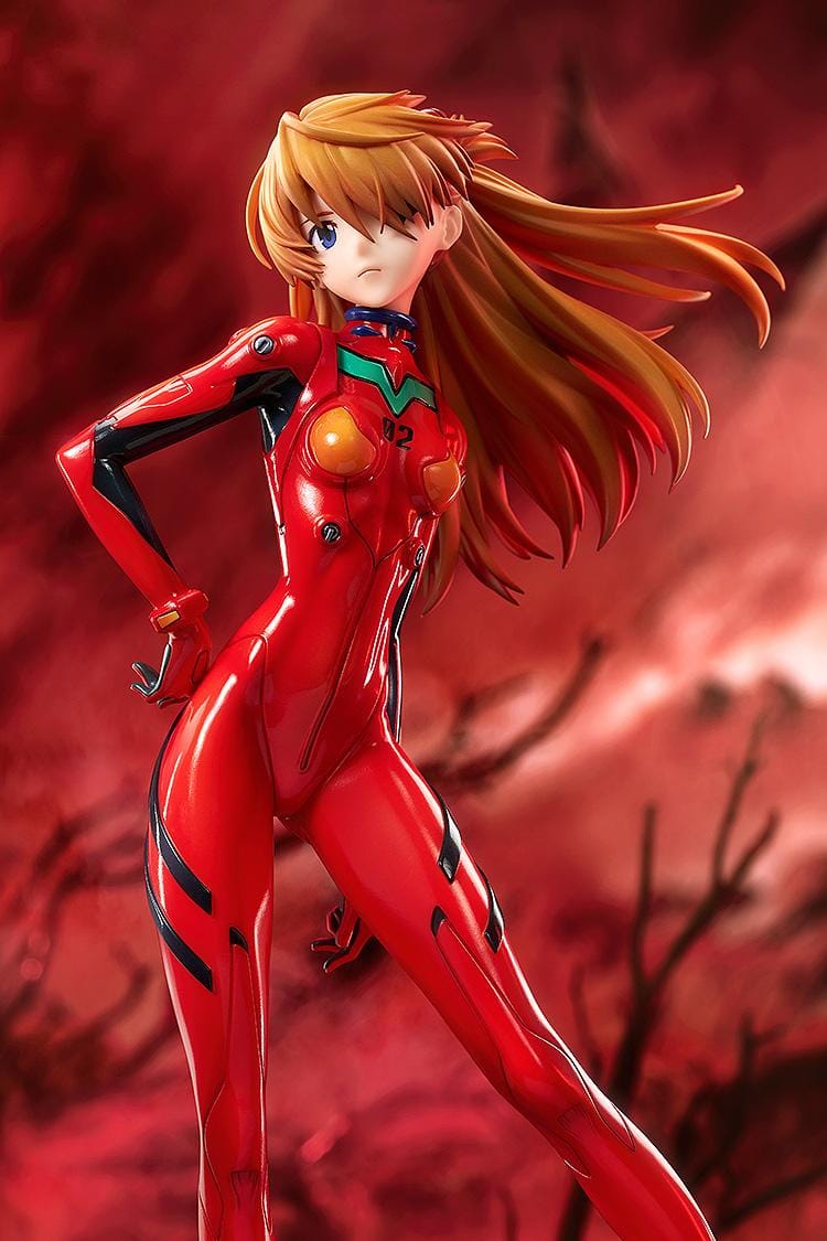 Rebuild of Evangelion Asuka Shikinami Langley 1/7 scale figure in red plugsuit standing on battle-style base
