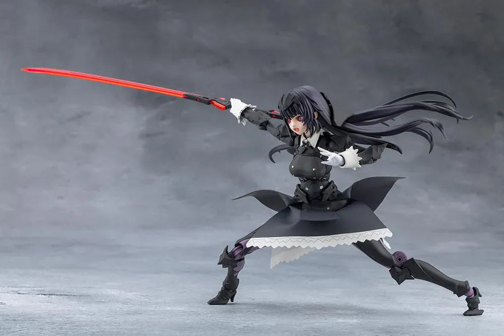 Megalomaria Unlimited Universe Maria Kagaribi Dress Code model kit wearing a gothic black dress and holding a red-bladed sword.