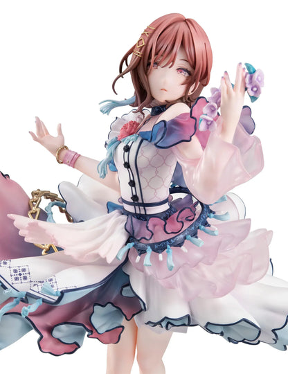 The Idolmaster Shiny Colors Lucrea Madoka Higuchi Merry Figure with pastel idol dress, floral accessories, flowing skirt, and elegant pose