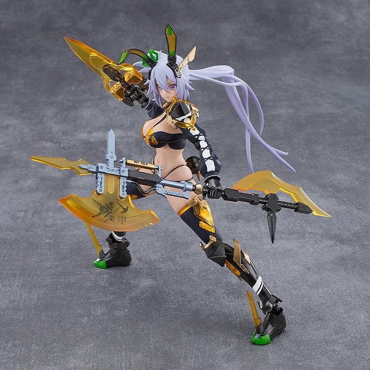 BUNNY SUIT PLANNING figma Silva Barrelline Figure featuring Silva with lavender hair, black-and-gold armored bunny suit, mechanical armor details, and large weapon accessory.