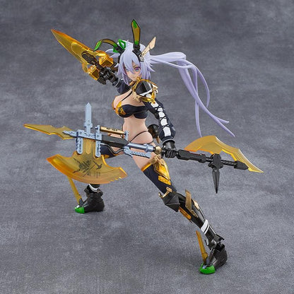BUNNY SUIT PLANNING figma Silva Barrelline Figure featuring Silva with lavender hair, black-and-gold armored bunny suit, mechanical armor details, and large weapon accessory.