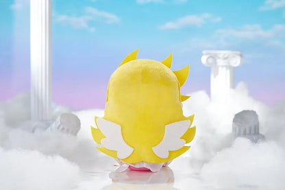 New PANTY & STOCKING with GARTERBELT Panty Punipuni Plushie with blonde hair, blue eyes, heart details, and seated chibi plush design