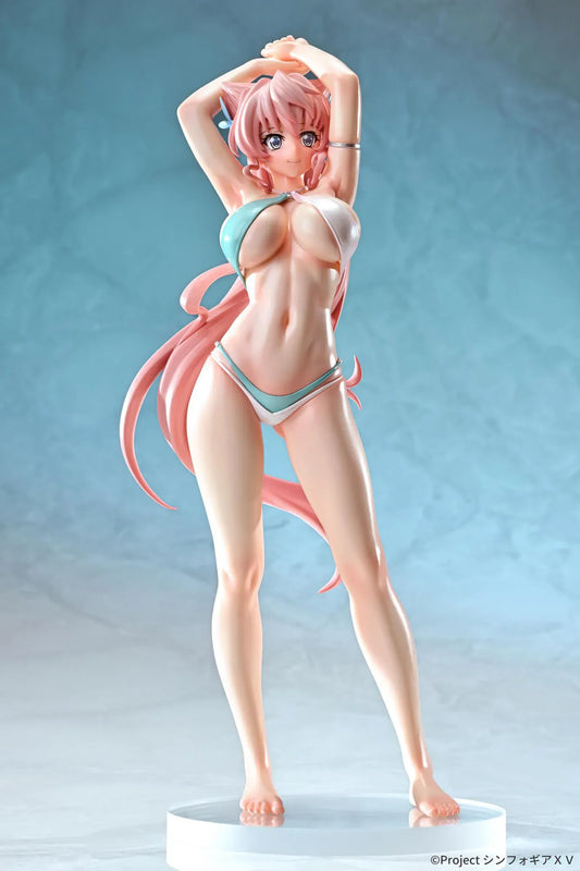 Senki Zesshou Symphogear XV Maria Cadenzavna Eve Bikini Style Gloss Ver. 1/7 Scale Figure in a turquoise and white swimsuit