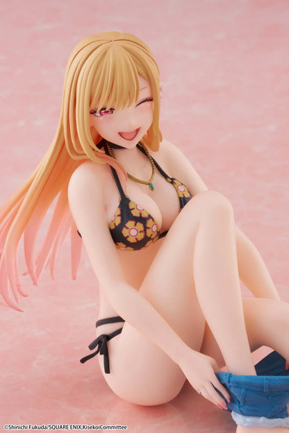 My Dress-Up Darling Desktop Cute Marin Kitagawa Measured Swimsuit Ver. Figure Reissue seated with blonde pink gradient hair