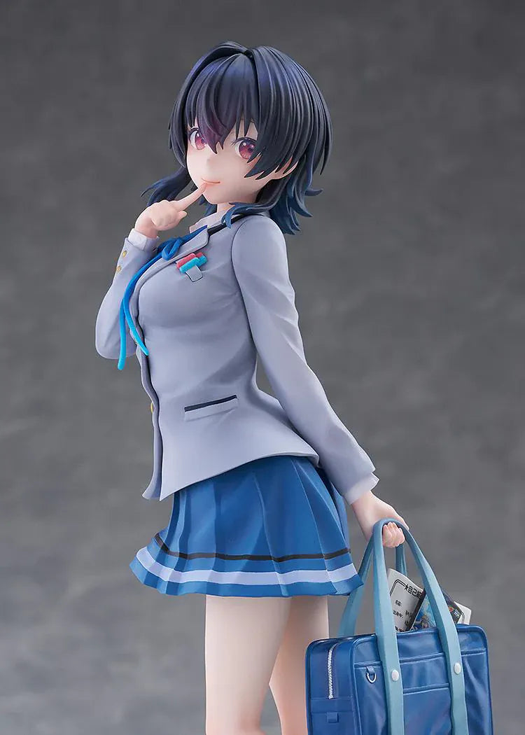 I Made Friends with the Second Prettiest Girl in My Class Umi Asanagi 1/7 Scale Figure featuring Umi in a school uniform with short dark hair, blue skirt, knee-high socks, and school bag.