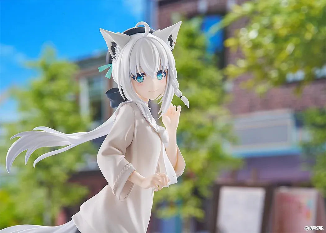 hololive production G.S. Collection Shirakami Fubuki Date Style Casual Outfit Ver. 1/7 Scale Figure with white hair, fox ears, and flowing tail