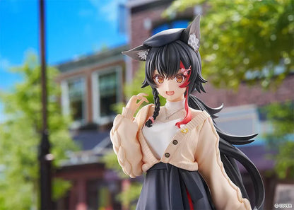hololive production G.S. Collection Ookami Mio Date Style Street Outfit Ver. 1/7 Scale Figure wearing a cardigan, pleated skirt, and boots