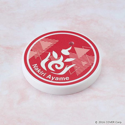 Hololive Nendoroid No.1951 Nakiri Ayame re-run chibi figure with oni horns, mask, and red shrine maiden outfit