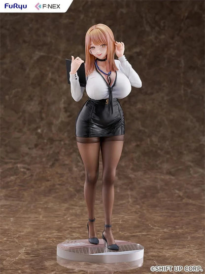 Goddess of Victory Nikke F:NEX Emma Office Therapy Ver. 1/7 Scale Figure featuring Emma in a white blouse and black skirt standing in an office setting
